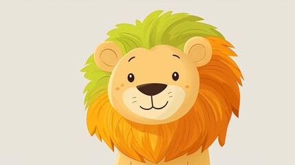Obraz premium Cute lion illustration, simple style