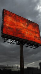 Outdoor billboard advertisement on a cloudy sky. Vacant space for creativity