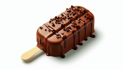 Chocolate-covered vanilla ice cream bar