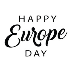 Obraz premium Happy Europe Day Celebration brush Calligraphy design