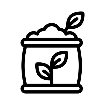 black outline bag soil growing plant clip art preview