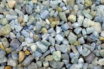 background of various polished aquamarine stones
