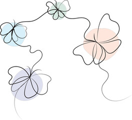 Hand drawn butterfly outline pack