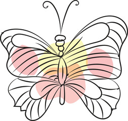 Beautiful butterfly outline illustration