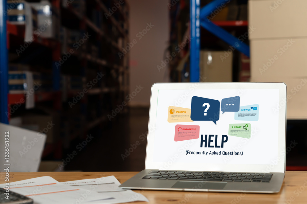 Poster help screen on the website provide answer to faq frequently asked question snugly with knowledge inf