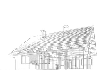 house sketch drawing © Yurii Andreichyn