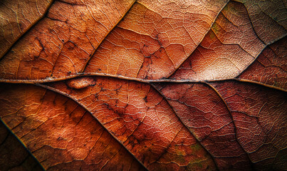 Textured close-up of a leaf showcasing intricate details and earthy tones.