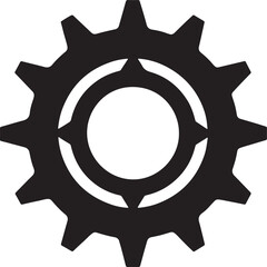gear silhouette, black and white silhouette, vector and illustration