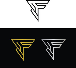Abstract letter F logo design