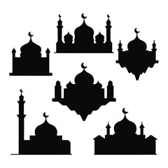  Mosque icon vector