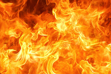 Abstract Fire Flames Pattern with Intense Orange and Yellow Colors