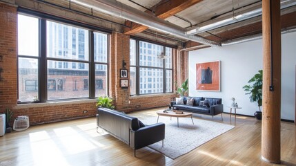 Fototapeta premium Minimalistic Living Room with Natural Daylight