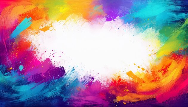 border frame of hand drawn grunge brush strokes concept background with copy space