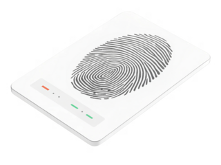 Digital fingerprint scanner with sleek design and LED indicators