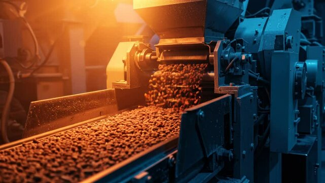 Industrial fertilizer granule production on an automated conveyor system