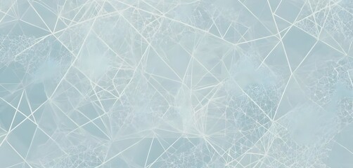 Geometric network of interconnected lines and shapes on a gradient background