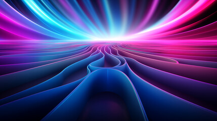 Wavy neon background, abstract.textured surface, bright colors, blue and pink, no people, game design, ai
