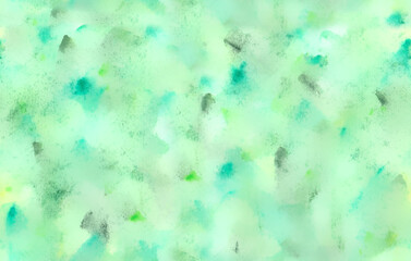 Green seamless watercolor pattern. Green abstract background.