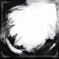 Obraz premium border frame of hand drawn grunge brush strokes concept background with copy space