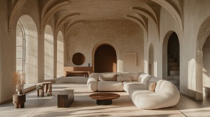 Modern Living Room with Plush Sofa and Natural Light