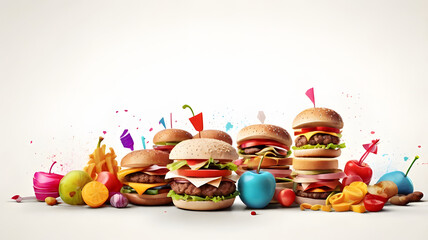 Burger clipart white background