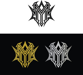 Abstract letter M logo design