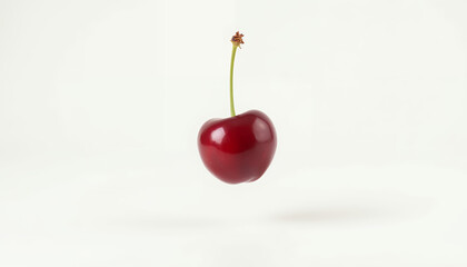 red cherry on a white background