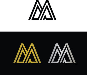 Abstract letter M logo design