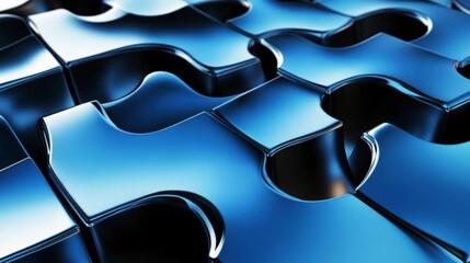 Naklejka premium Abstract Metal Puzzle: A Stunning Visual Representation of Modern Technology