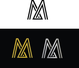 Abstract letter M logo design
