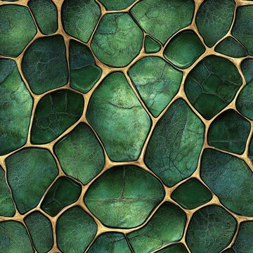 Textura geom&eacute;trica con un patr&oacute;n similar al caparaz&oacute;n de una tortuga en tonos verdes