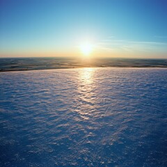Obraz premium Shimmering white field reflecting sunlight aerial view nature midafternoon landscape realistic expression