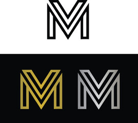 Abstract letter M logo design