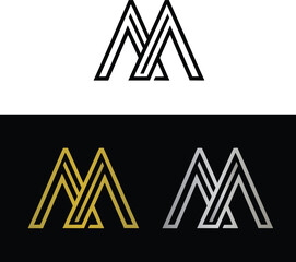 Abstract letter M logo design