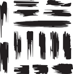 Black brush strock set 