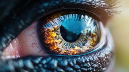 Intense animal eyes in natural sunlight close-up photography nature eye level capturing emotion