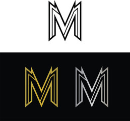 Abstract letter M logo design