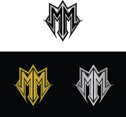Abstract letter M logo design