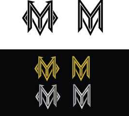 Abstract letter M logo design