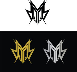 Abstract letter M logo design