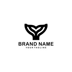 silhouette fish logo illustration