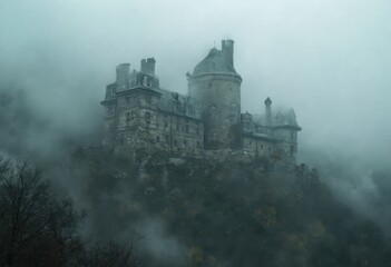 Fototapeta premium A Foggy Castle in the Mist