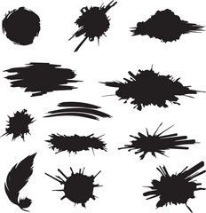 Black brush strock set 