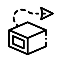 shipping box line icon
