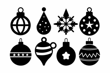 christmas toy icons set for baby silhouette vector illustration