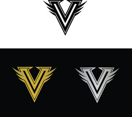 Abstract letter V logo design