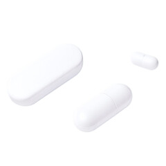 white pill isolated on transparent background