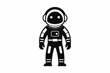 astronaut line art silhouette vector illustration