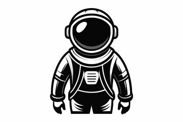 astronaut line art silhouette vector illustration