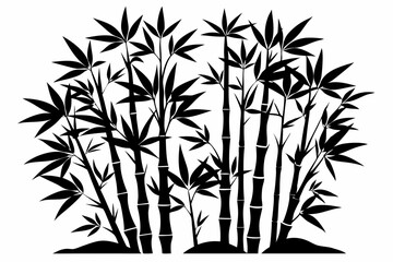 Fototapeta premium bambus line art silhouette vector illustration